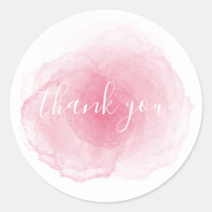 Pink Watercolor Vielen Dank für Ihren Aufkleber