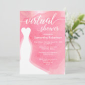 Pink Watercolor Virtual Brautparty Einladung (Stehend Vorderseite)