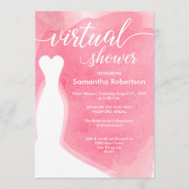 Pink Watercolor Virtual Brautparty Einladung