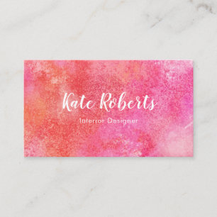 Pink Watercolor Visitenkarte kreativ
