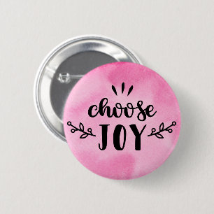 Pink Watercolor - Wähle Freude Button