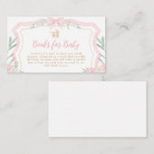 Pink Watercolor Wappen Babydusche Bücher für Baby Begleitkarte (Vorne/Hinten)