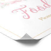 Pink Watercolor Wappen Babydusche Nahrung Poster (Ecke)