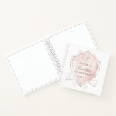 Pink Watercolor Wappen Erste Kommune Gästebuch Notizblock (Innenseite)