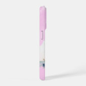 Pink Watercolor Wash Personalized Photo with Name iPhone Hülle (Rechte Seite)