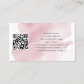 Pink Watercolor Wash Splash QR Code Feminine Visitenkarte (Rückseite)
