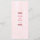 Pink Watercolor Wedding Cake Menu Menükarte (Rückseite)