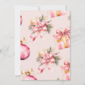 Pink Watercolor Weihnachts-Party Einladung (Rückseite)