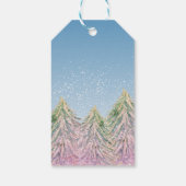 Pink Watercolor Weihnachtsbaum Künstlerisch Geschenkanhänger (Rückseite)