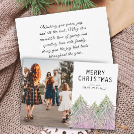 Pink Watercolor Weihnachtsbaum Künstlerisches Foto Feiertagskarte