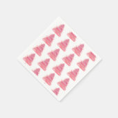 Pink Watercolor Weihnachtsbaum Serviette (Ecke)