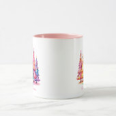 Pink Watercolor Weihnachtsbaum Tasse (Zentrum)