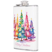 Pink Watercolor Weihnachtsbaumflasche Flachmann (Links)