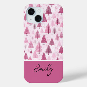 Pink Watercolor Weihnachtsbaummuster Case-Mate iPhone Hülle