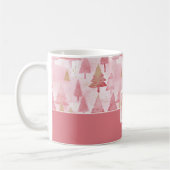 Pink Watercolor Weihnachtsbaummuster Kaffeetasse (Links)