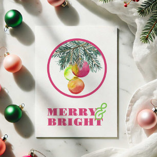 Pink Watercolor Weihnachtskarten