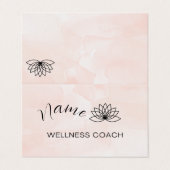 Pink Watercolor Wellness Coach Custom Business Car Visitenkarten (Außenseite Aufgefaltet)