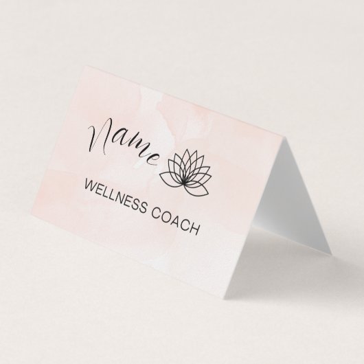 Pink Watercolor Wellness Coach Custom Business Car Visitenkarten (Vorderseite)