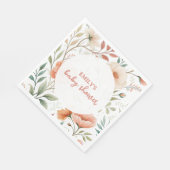 Pink Watercolor Wildblume Babydusche Serviette (Ecke)