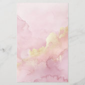 Pink Watercolor Wildblume Babyduschkarte Flyer (Hinten)