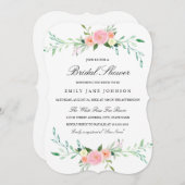 Pink Watercolor Wildblume Brautparty Einladen Einladung (Vorne/Hinten)