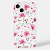 Pink Watercolor Wildflower Case-Mate iPhone Hülle (Rückseite)
