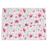 Pink Watercolor Wildflower Große Geschenktüte (Vorderseite)