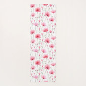 Pink Watercolor Wildflower Name Yogamatte (Rückseite)