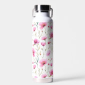 Pink Watercolor Wildflower Trinkflasche (Vorne)