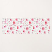 Pink Watercolor Wildflower Yogamatte (Vorderseite (Horizontal))