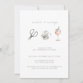 Pink Watercolor Wine Wrap Weihnachtsfeier Einladung (Vorderseite)