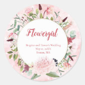 Pink Watercolor wird mein Blumenkleber sein Runder Aufkleber (Vorderseite)
