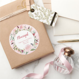 Pink Watercolor wird mein Blumenkleber sein Runder Aufkleber