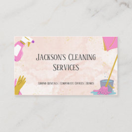 Pink Watercolor Zuhause und Airbnb Reinigungsdiens Visitenkarte