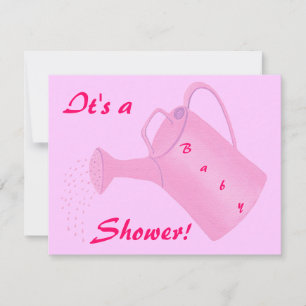 Pink Watering kann Babydusche Einladungen