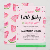 Pink Watermelon Babydusche Einladung (Vorne/Hinten)