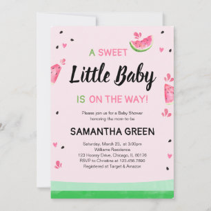 Pink Watermelon Babydusche Einladung