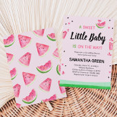 Pink Watermelon Babydusche Einladung