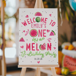Pink Watermelon - Ein Melone-Begrüßungszeichen Poster