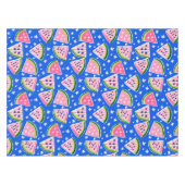Pink Watermelon Fruchtscheiben Sterne Muster Prepp Tischdecke (Vorderseite (Horizontal))