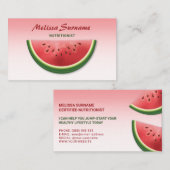 Pink Watermelon Fruit Slice Dietitian Nutritionist Visitenkarte (Vorne/Hinten)