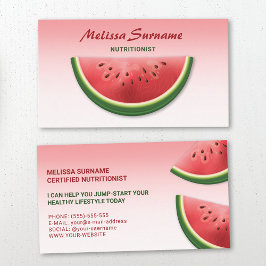 Pink Watermelon Fruit Slice Dietitian Nutritionist Visitenkarte