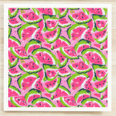 Pink Watermelon Fruit Slices Pattern Preppy Serviette