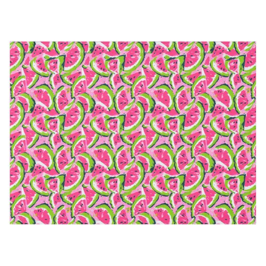 Pink Watermelon Fruit Slices Pattern Preppy Tischdecke (Vorderseite (Horizontal))