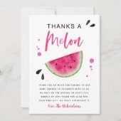 Pink Watermelon Girl's Baby Shower Dankeskarte (Vorderseite)