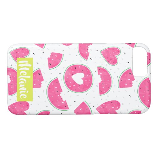 Pink Watermelon Herz Sommermuster Personalisiert Case-Mate iPhone Hülle (Rückseite (Horizontal))