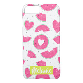 Pink Watermelon Herz Sommermuster Personalisiert Case-Mate iPhone Hülle
