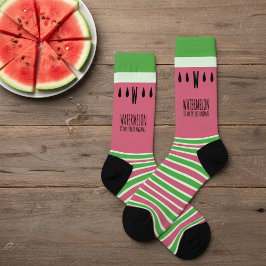 Pink Watermelon ist mein Geist Stricksocken von Ti Socken