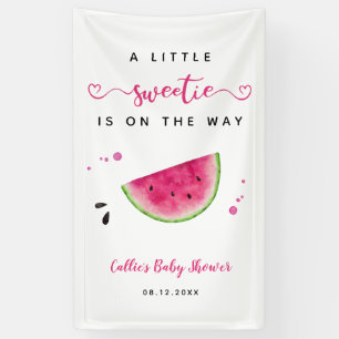 Pink Watermelon Little Sweetie Baby Dusche Empfang Banner