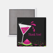 Pink Watermelon Martini Danke Magnet (Vorderseite/Rückseite)